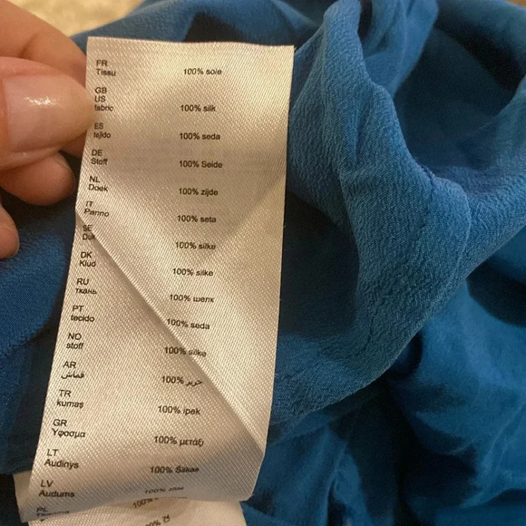 Maje silk teal blouse size 2 - Picture 6 of 6